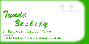 tunde beslity business card