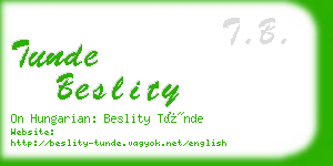 tunde beslity business card